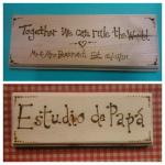 pyrographed pine door signs and plaques