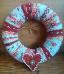 fair isle hand knitted wreath
