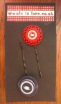 vintage style button hair pins
