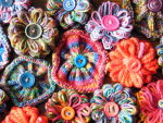 knitted and loomed flowers