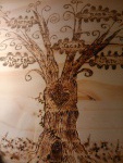 pyrographed family tree
