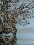 pyrographed family tree