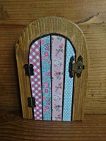 Pretty blues and pinks decoupage fairy door