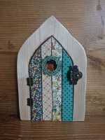 Fairy door in country floral decoupage