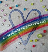 Never stop looking for rainbows watercolour